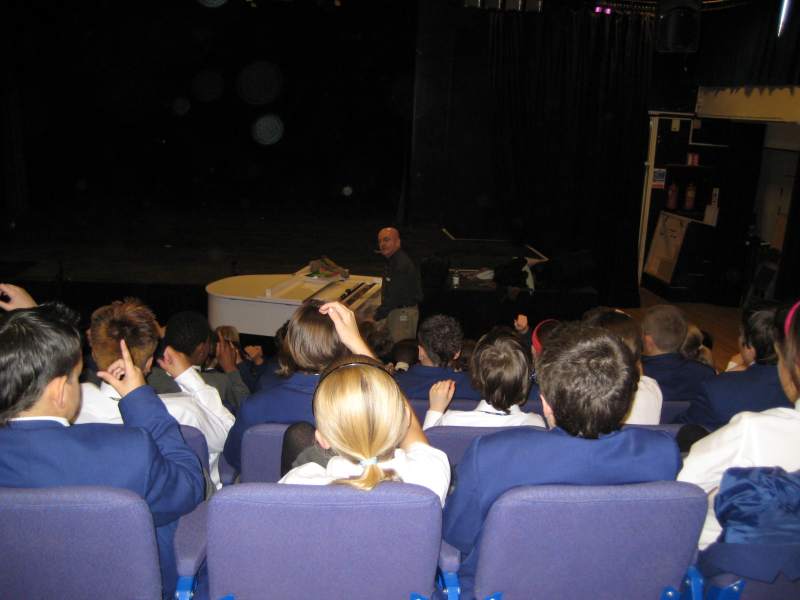 Lecturing at St. Benedict Catholic School and Performing Arts College, Derby, England
